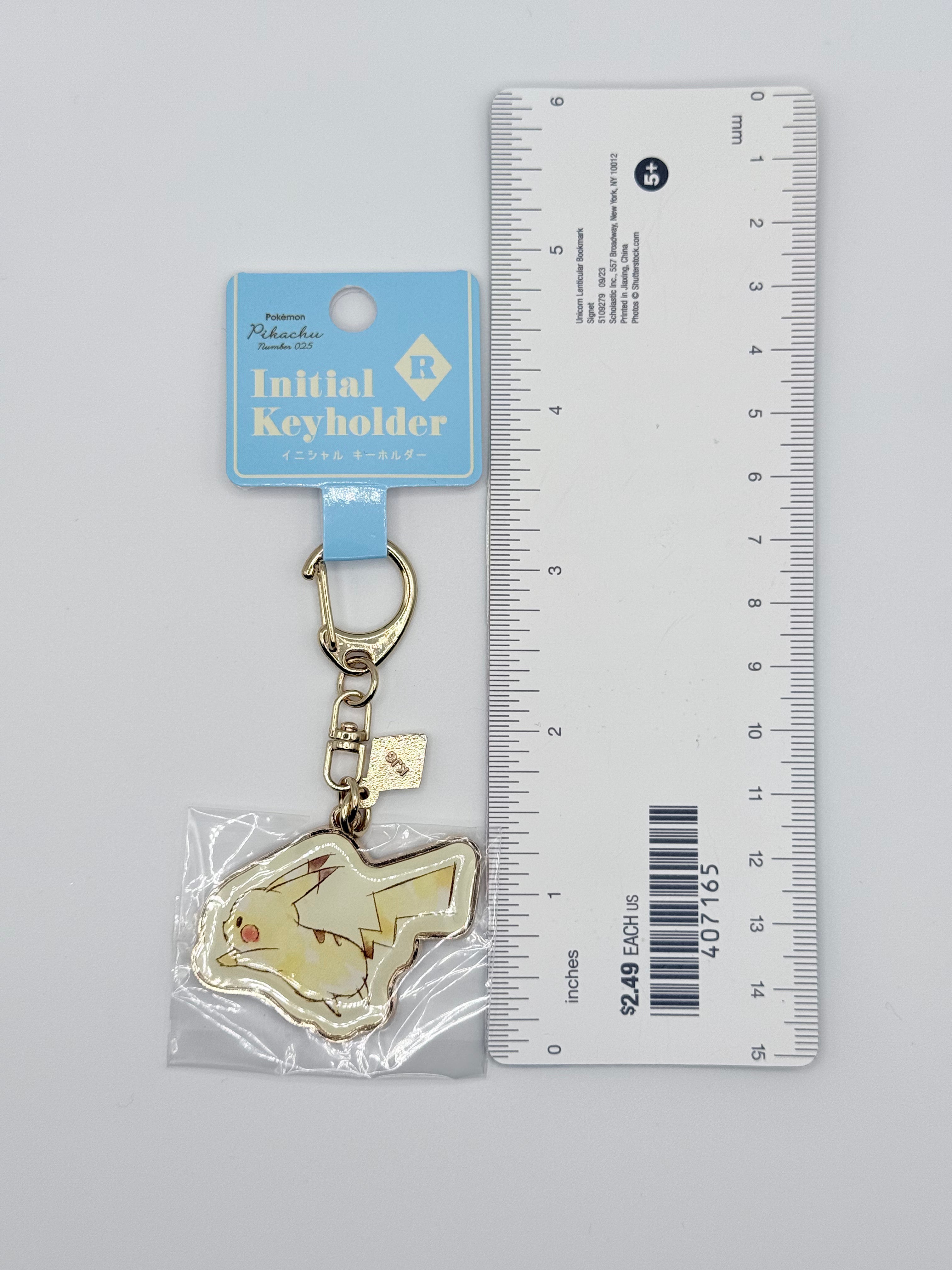 Pokemon Pikachu Initials Keychain (Letter R)