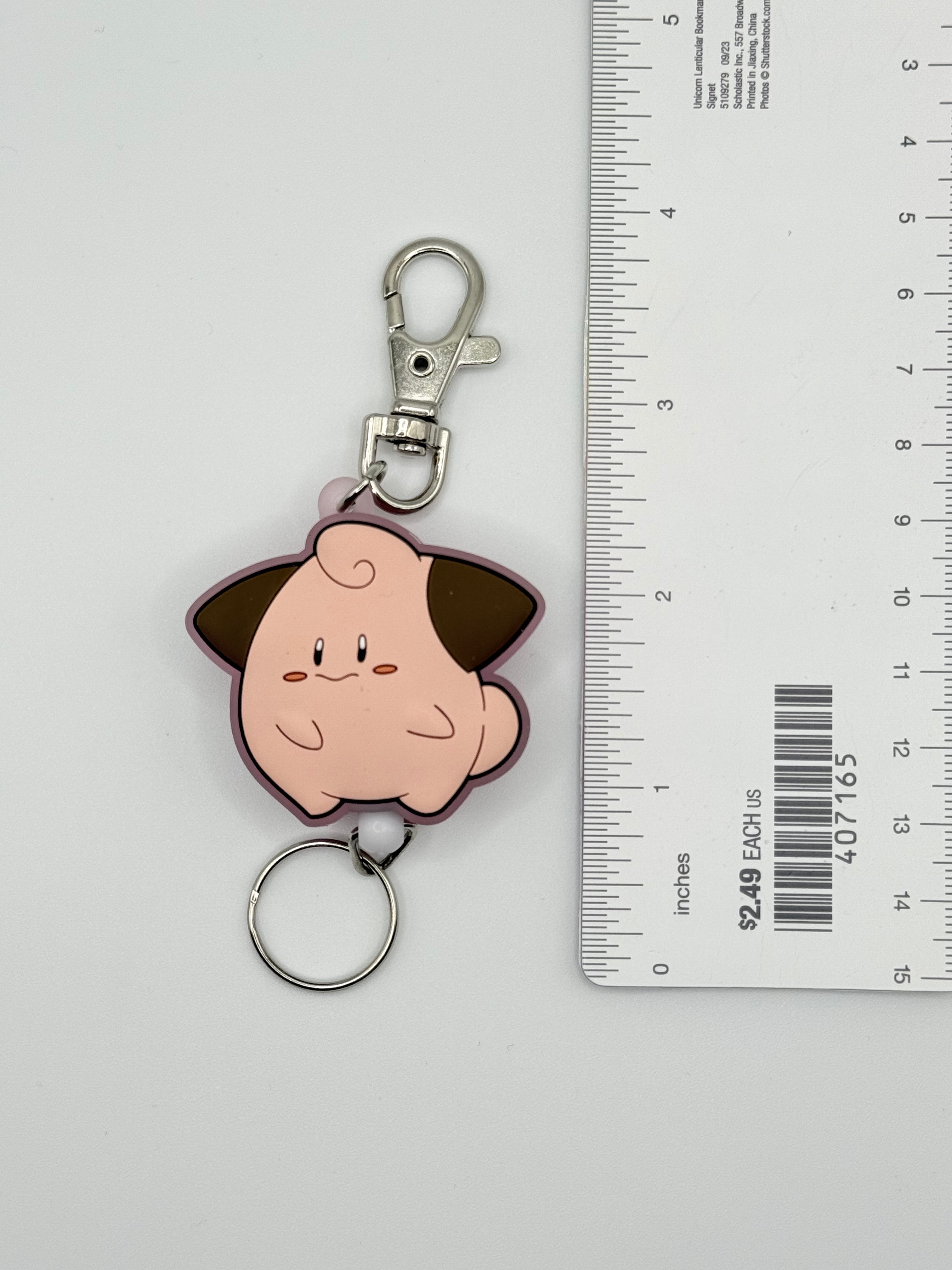 Pokemon Cleffa Rubber Reel Keychain