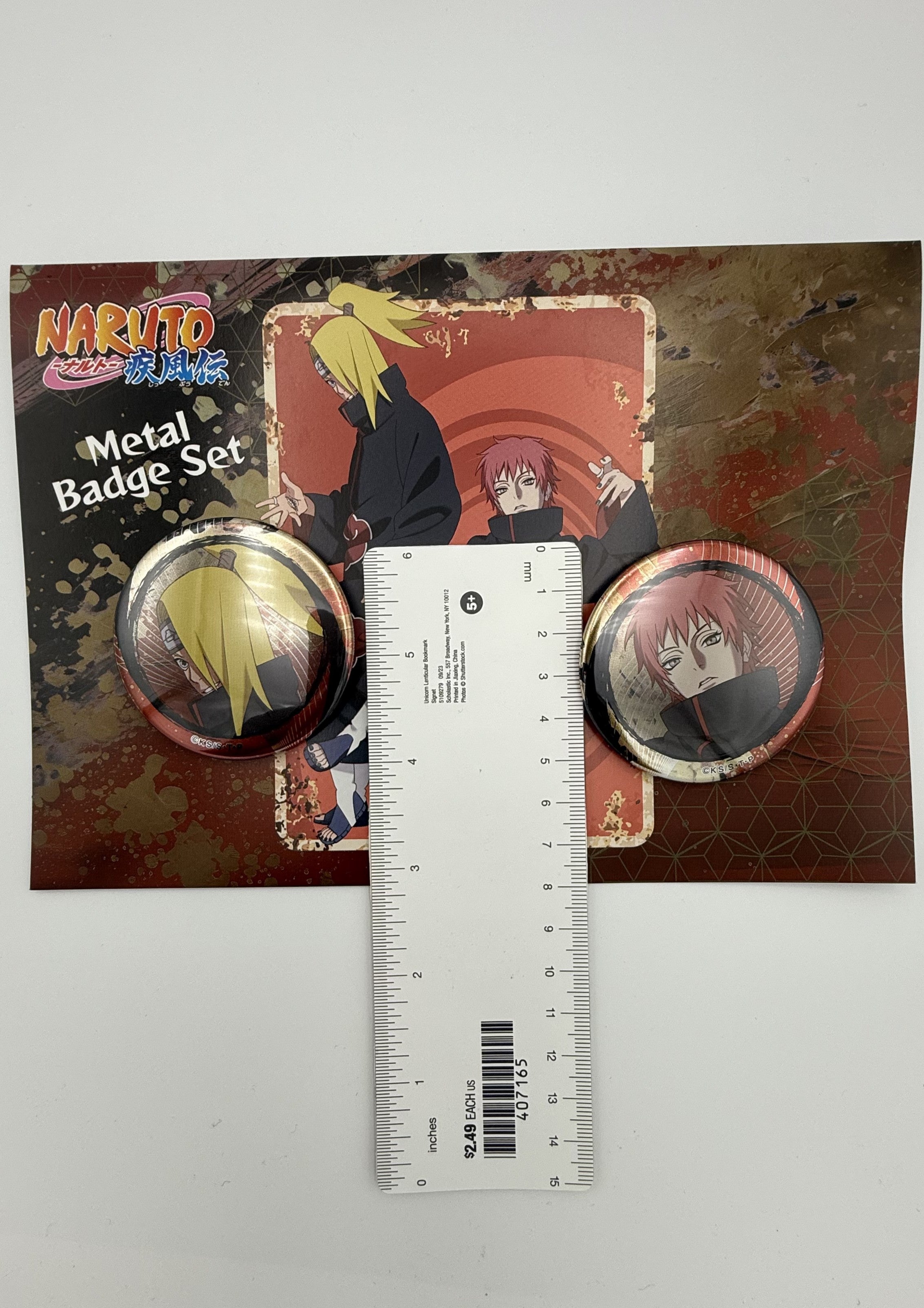 Naruto Shippuden – Akatsuki Deidara & Sasori Metal Badge Set (2pcs)